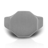 Sterling Silver Pentagon Ring - Personalized Name Engraving