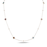 Geometric Square Link Necklace - Modern Elegance