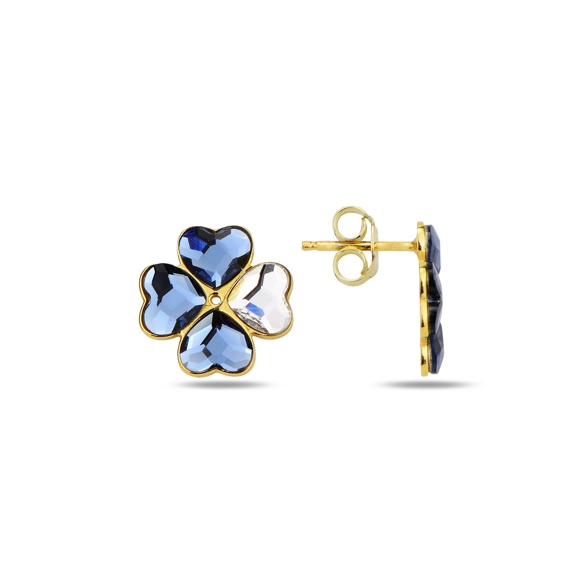 Sparkling Clover Threader Earrings - Fortuna Lucky Charm