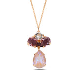 Sterling sølv Flora halskæde - Marquise Swarovski, rosaguldbelagt