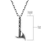 Sterling Silver Leviathan Axe Pendant Necklace - Mythic Statement Piece
