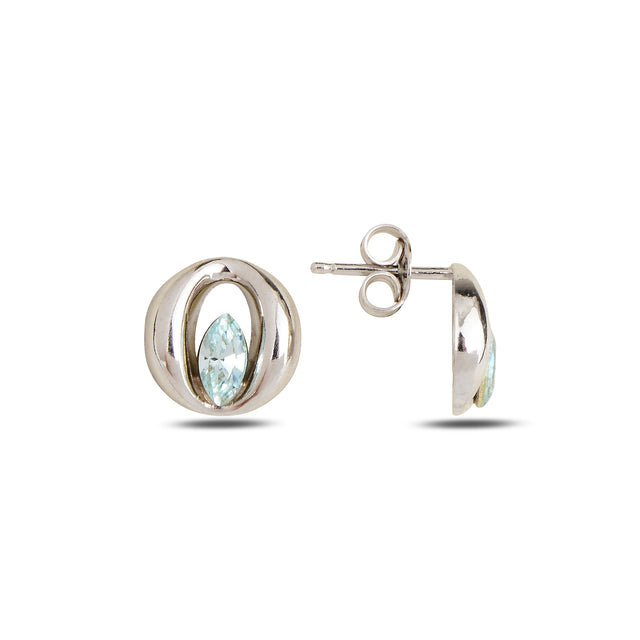 Delicate Eye Motif Stud Earrings - Modern Minimalist Everyday Style
