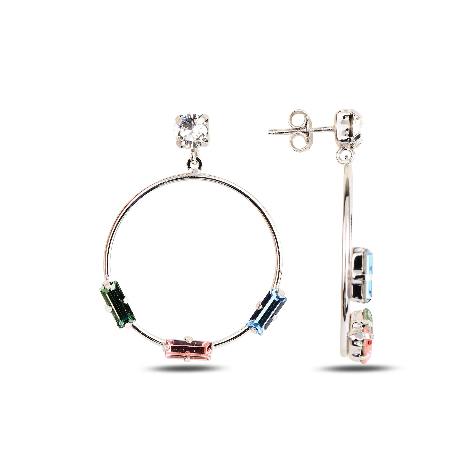 Elegant Trio Earrings - Distinctive Three-Element Design