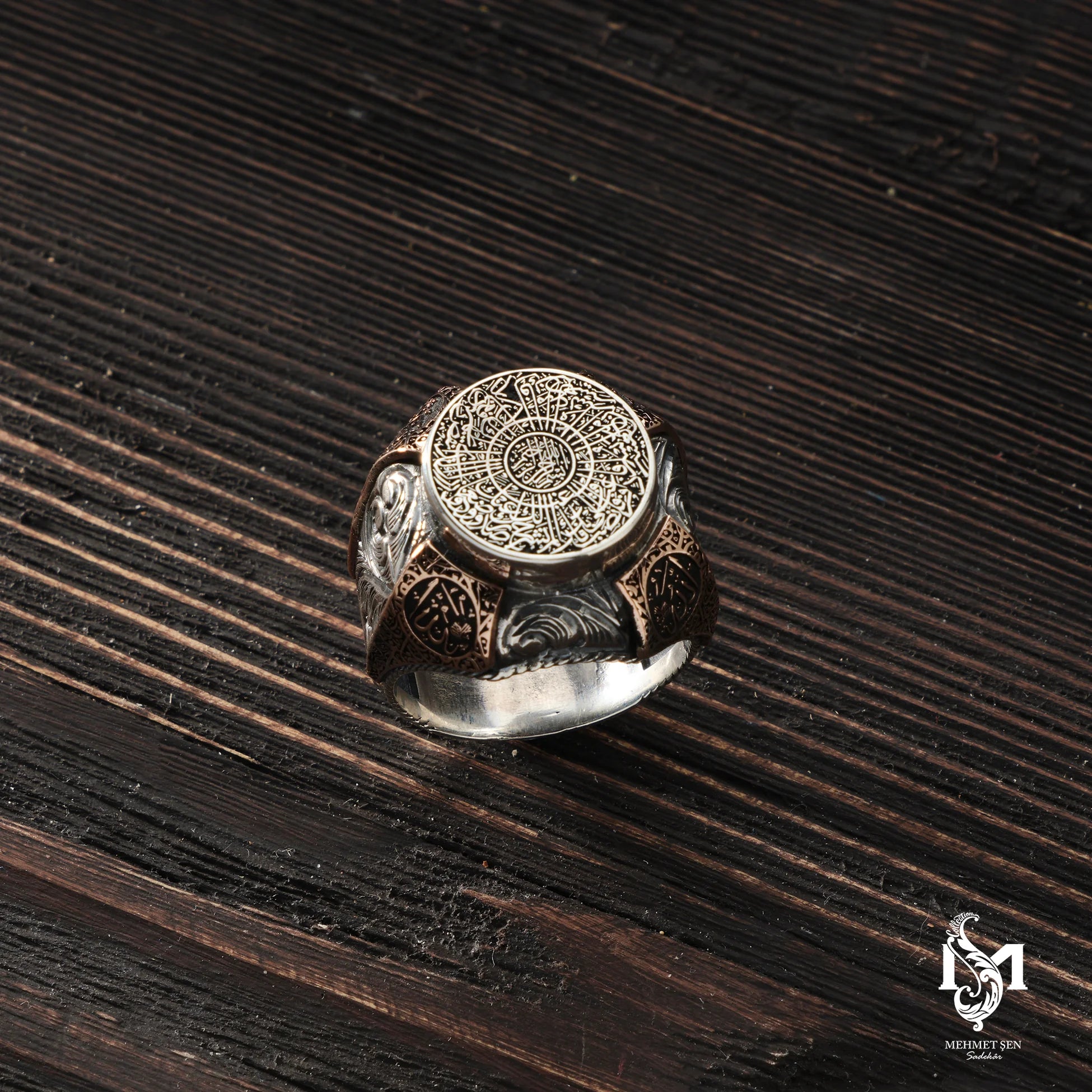 Sterling Silver Men's Ring - Handcrafted Solace & Strength Design
