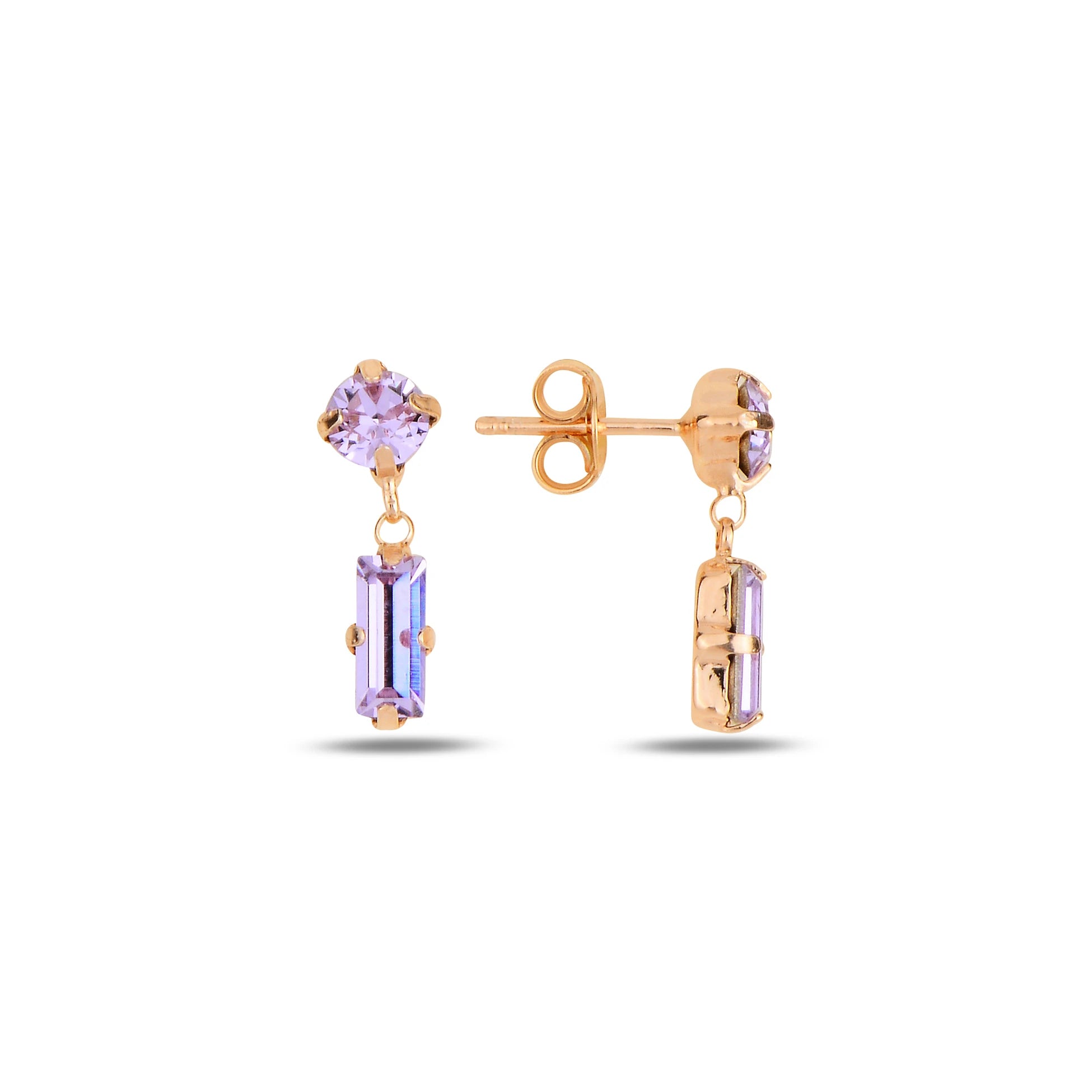 Elegant Baguette Drop Earrings - Modern Statement