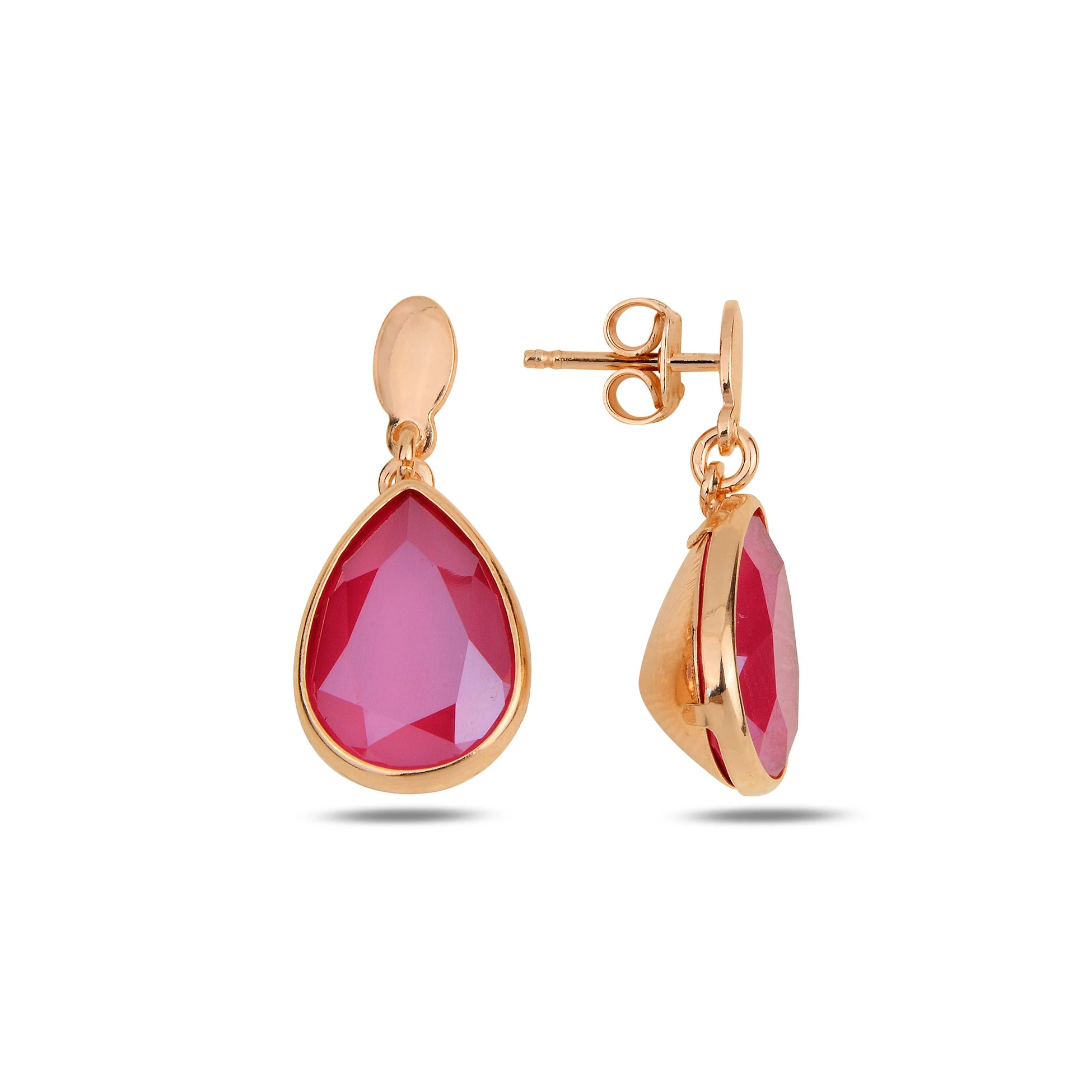 Sterling Silver Topaz & Heart Swarovski Dangle Earrings