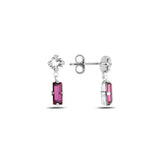 Elegant Baguette Drop Earrings - Modern Statement