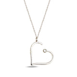 Yellow Gold Plated Sterling Silver Heart Pendant Necklace with Swarovski Crystals