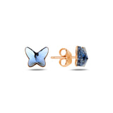Sterling Silver Butterfly Drop Earrings - Vibrant Enamel Nature Design