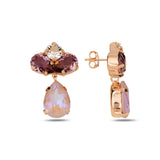 Sterling Silver Swarovski Crystal Earrings - Bold Multi-Stone Design
