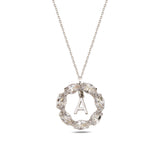 Sterling Silver Letter Necklace with Marquise Swarovski Crystals