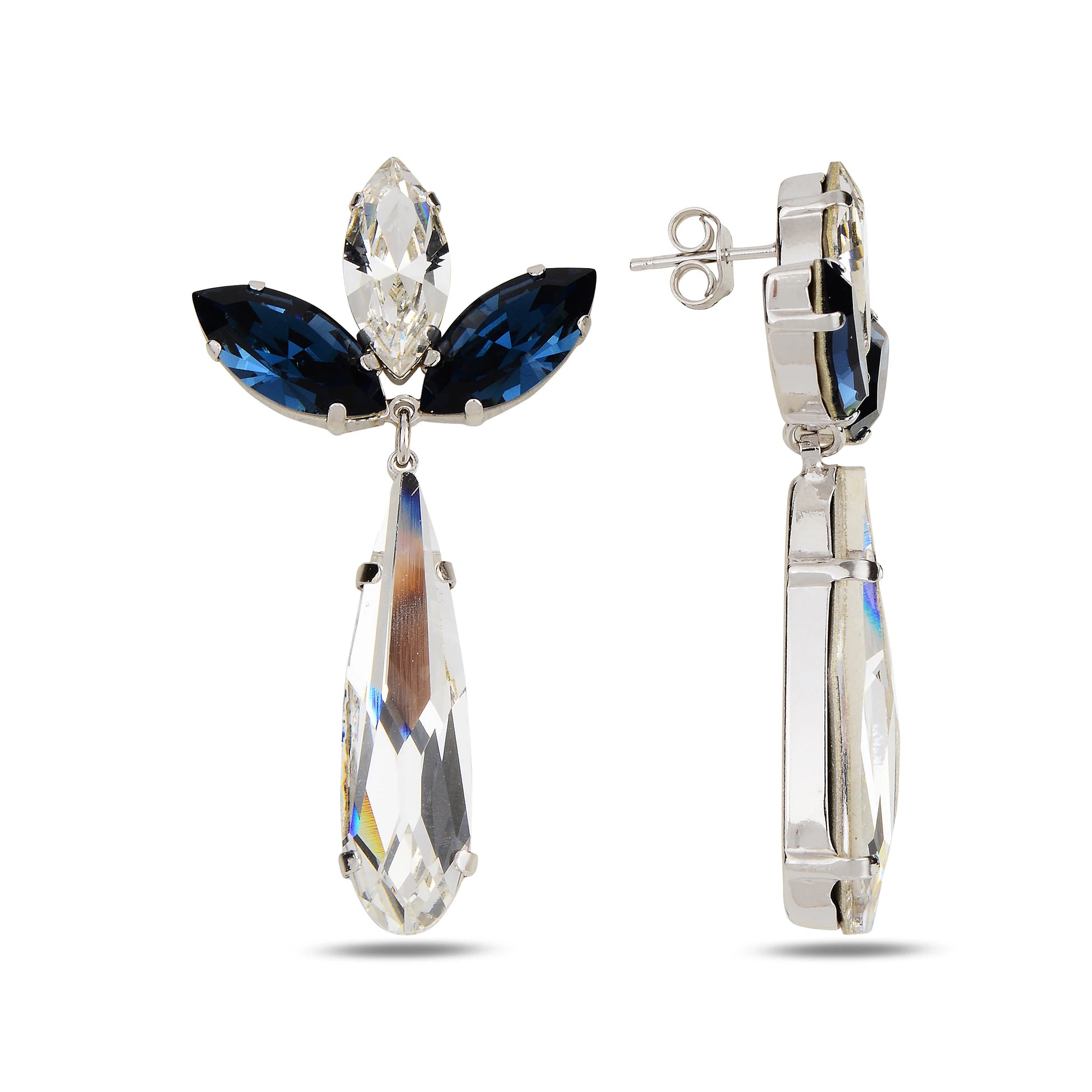 Flora Inspired Dangle Earrings - Uniquely Designed Floral Sparkle