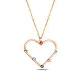 Náhrdelník ze stříbra 925 srdce - minimalistický rámeček se Swarovski
