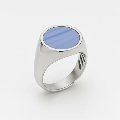 Sterling Silver Chalcedony Ring - Serene Gemstone Design