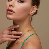 Vibrant Colorful Row Dangle Earrings - Elegant Multi-Stone Drop