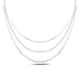 Triple-Layer Chain Necklace - Modern Horizontal Design