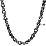 Sterling Silver Skull Chain Necklace - Bold & Edgy Statement