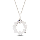 Sparkling Crystal Circle Necklace with Tiny Hearts - Elegant & Meaningful