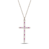Sterlingsølv Minimalistisk Kors Halskæde - Bezel-sat Swarovski