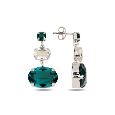 Sterling Silver Swarovski Crystal Earrings - Rose Gold Plated Elegance