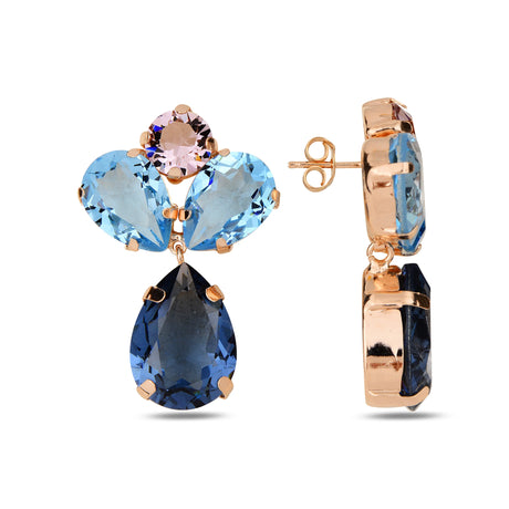 Dazzling Floral Statement Earrings - Voluminous & Radiant Design