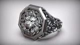 Exquisite Lion Head Baroque Seal Ring
