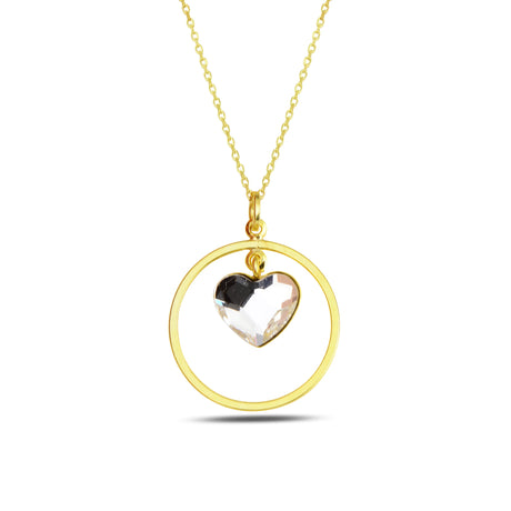 Swarovski Crystal Love Symbol Necklace - Yellow Gold Plated 925 Sterling Silver