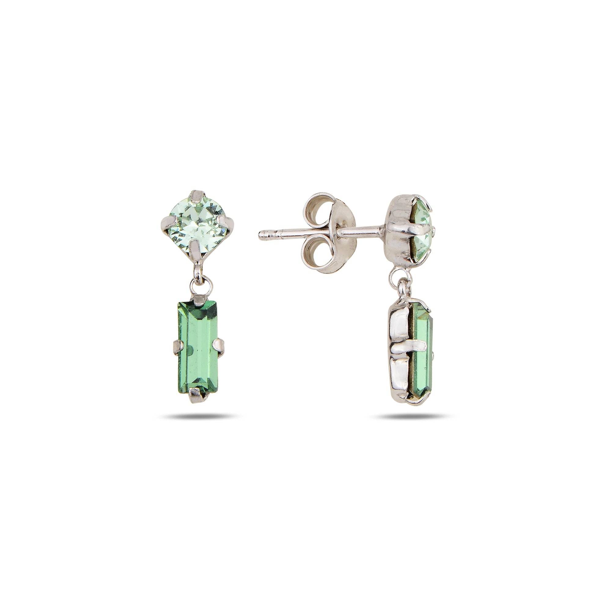 Elegant Baguette Drop Earrings - Modern Statement