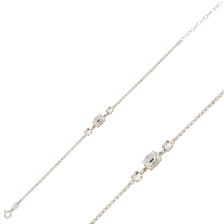 Elegant Three Stone Bracelet - Sparkling Trio Design