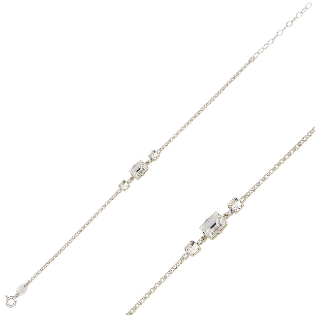 Elegant Three Stone Bracelet - Sparkling Trio Design