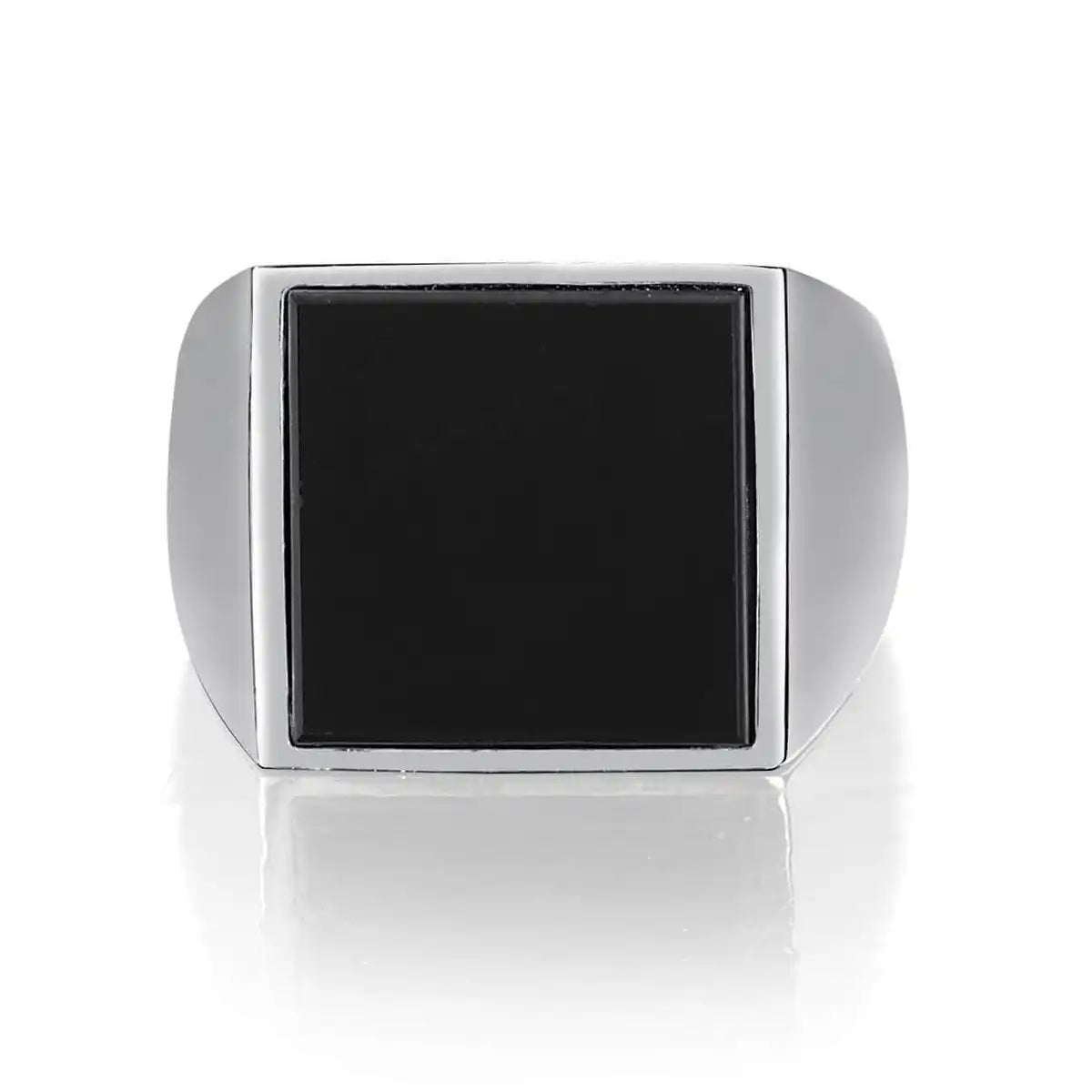 Sterling Silver Onyx Ring - Bold Gemstone Statement