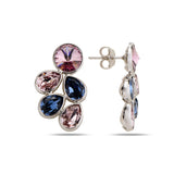 Boucles d'oreilles pendantes Salacia Blue Crystal en forme de créole - Design Couronne