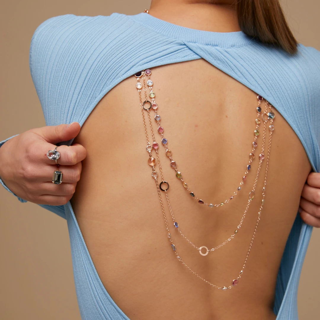 Solitaire Pendant Necklace - Elegant Long Chain