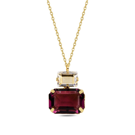 Voluminous Emerald-Cut Crystal Necklace - Modern Oval Statement