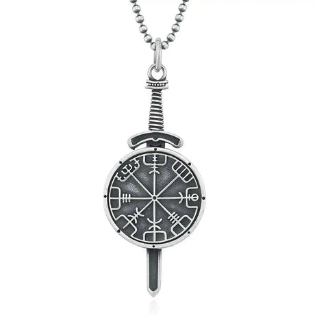 Sterling Silver Vegvisir Viking Compass - Authentic Norse Symbol Necklace