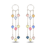 Colorful Gemstone Dangle Earrings - Vibrant Summer Sparkle
