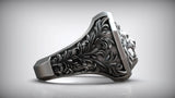 Exquisite Lion Head Baroque Seal Ring