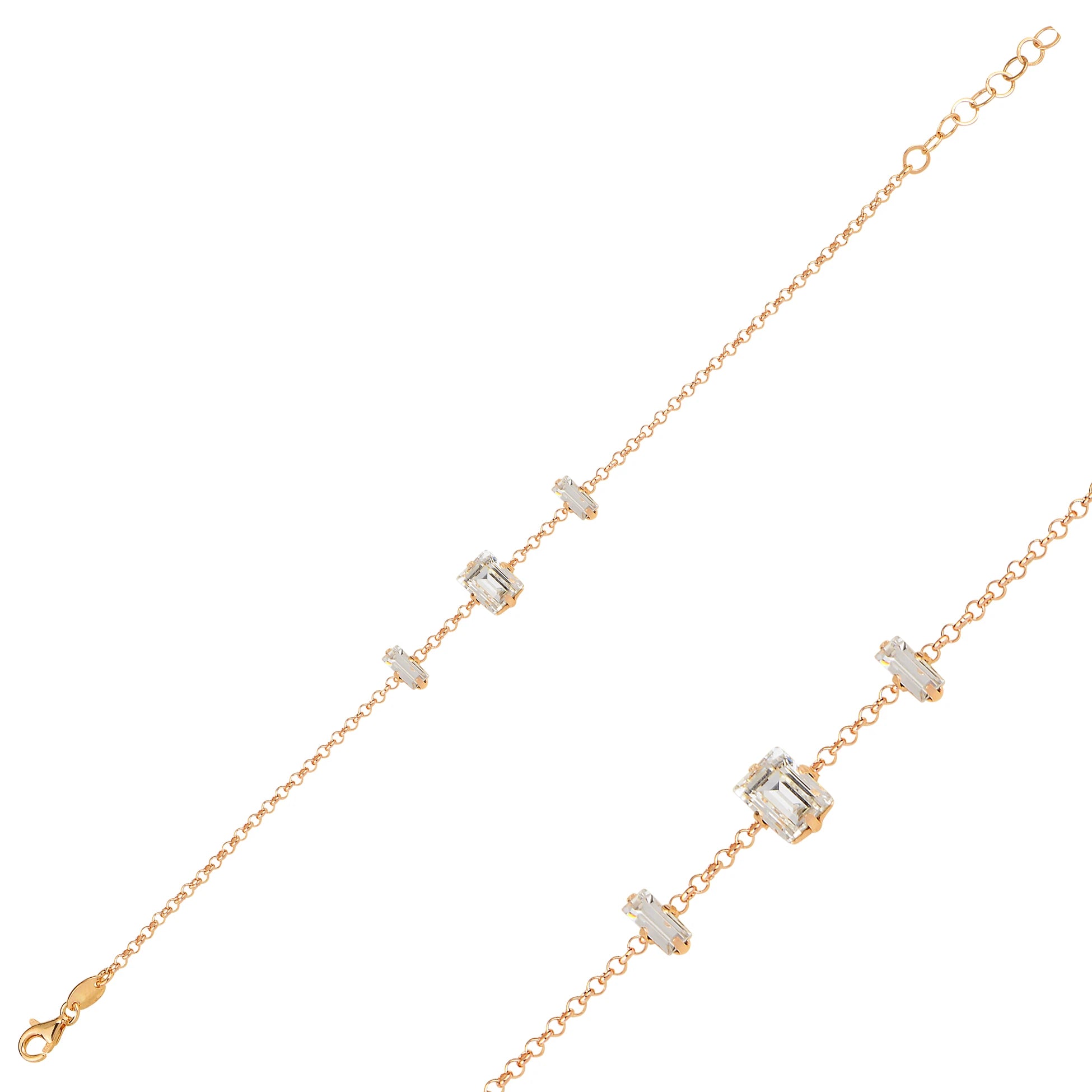 Sparkling Baguette Stone Bracelet - Refined Elegance