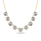 Elegant Sparkling Stone Row Necklace - Delicate Luminous Design