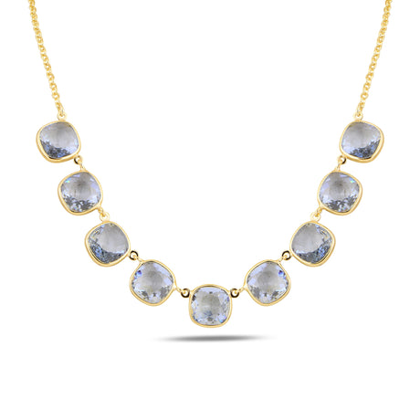 Elegant Sparkling Stone Row Necklace - Delicate Luminous Design