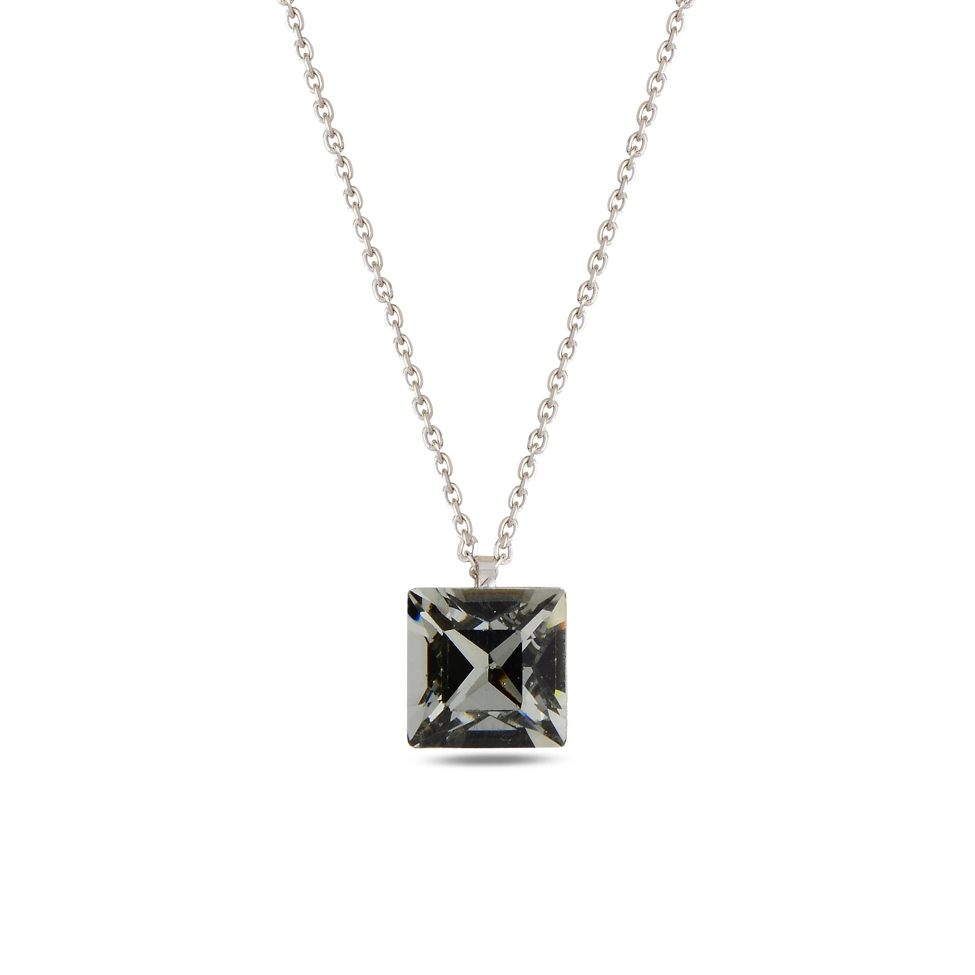 Multi-Cut Natural Stone Inspired Square Necklace - Romantic Design