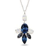 Sterling Silver Flora Statement Necklace with Marquise Swarovski
