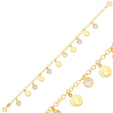 Elegant Dangling Charm Bracelet - Row of Coin-Inspired Discs