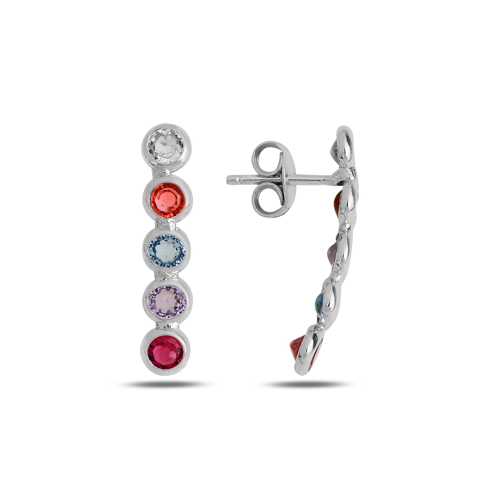 Vibrant Multi-Color Drop Earrings - Playful Summer Charm