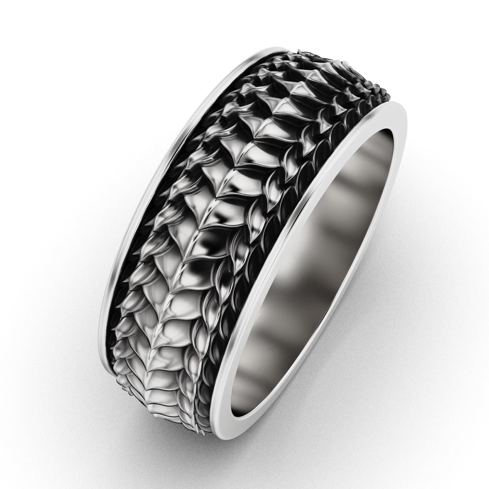 Artisan Dragon Scale Motif Ring