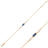 925 Sterling Silver Minimalist Bracelet - Marquise Swarovski Crystal
