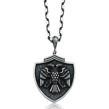 Sterling Silver Seljuk Eagle Pendant Necklace - Symbolic Heritage Design