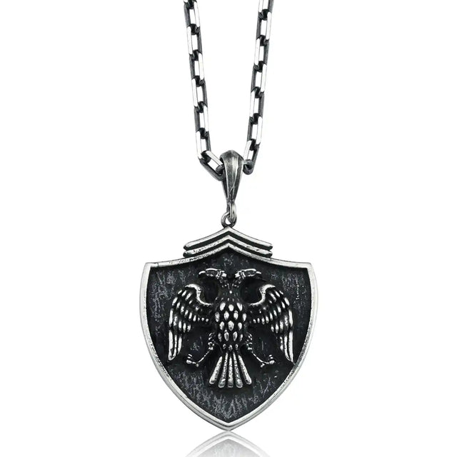 Sterling Silver Seljuk Eagle Pendant Necklace - Symbolic Heritage Design