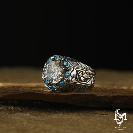 Cubic Zirconia Men's Ring - Bold & Refined Style