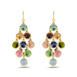 Vibrant Gemstone Chandelier Earrings - Sparkling Dangle Design